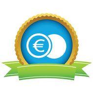 Gold euro coin logo