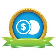 Gold dollar coin logo