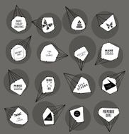 Abstract polygonal label design Elements of astronomy N30