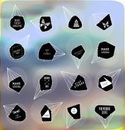 Abstract polygonal label design Elements of astronomy N31