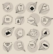 Abstract polygonal label design Elements of astronomy N33