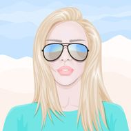 Blonde woman in sunglasses