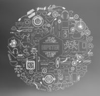 Modern thin line Hipster style elements N4