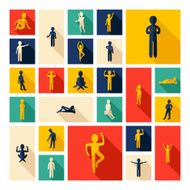 Flat concept design with shadow SEO stick figure icon N2