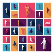 Flat concept design with shadow SEO stick figure icon N5