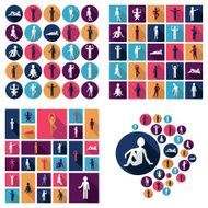 Flat concept design with shadow SEO stick figure icon N7