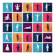 Flat concept design with shadow SEO stick figure icon N9