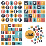 Flat concept design with shadow SEO stick figure icon N11