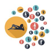 Flat concept design with shadow SEO stick figure icon N12