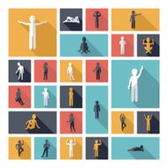 Flat concept design with shadow SEO stick figure icon N13