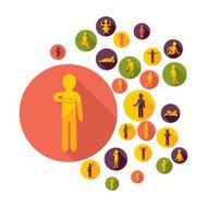 Flat concept design with shadow SEO stick figure icon N14