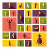 Flat concept design with shadow SEO stick figure icon N15