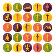 Flat concept design with shadow SEO stick figure icon N17