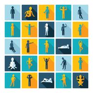 Flat concept design with shadow SEO stick figure icon N18