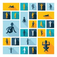 Flat concept design with shadow SEO stick figure icon N19