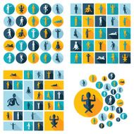 Flat concept design with shadow SEO stick figure icon N21