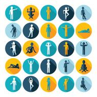 Flat concept design with shadow SEO stick figure icon N22