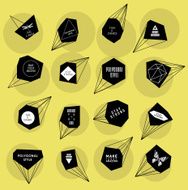 Abstract polygonal label design Elements of astronomy N37