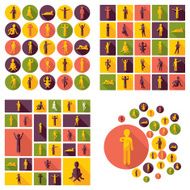 Flat concept design with shadow SEO stick figure icon N23