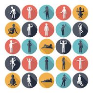 Flat concept design with shadow SEO stick figure icon N24