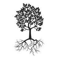 Black Tree and Roots Vector Illustration N2