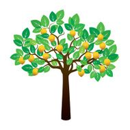 Lemon Tree and Fruits Vector Illustration