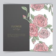 Card template with floral
