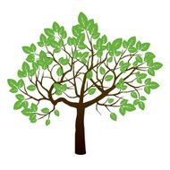 Tree and Green Leafs Vector Illustration N2