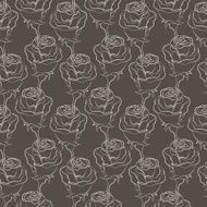 Seamless vector background with roses Vector N2