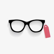Vector Glasses with long shadow and price tag