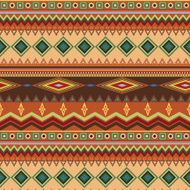 Tribal ethnic seamless stripe pattern on orange background