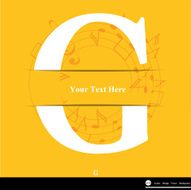 Letter G vector alphabet inserted into the paper cut ABC
