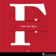 Letter F vector alphabet inserted into the paper cut ABC