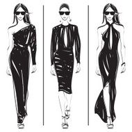 Ladies in sexy black dresses