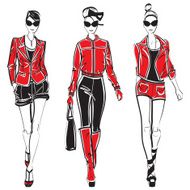 Three fashion models on the catwalk N4