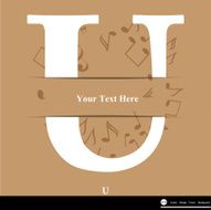 Letter U vector alphabet inserted into the paper cut ABC