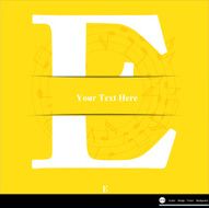 Letter E vector alphabet inserted into the paper cut ABC