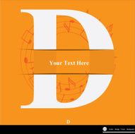 Letter D vector alphabet inserted into the paper cut ABC