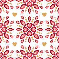 Colorful gemstones round rosettes seamless pattern N4