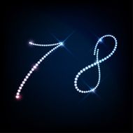 Diamond glittering numbers Seven and Eight of sparkling brilliants