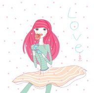girl and rose