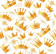 Seamless pattern of gold crowns