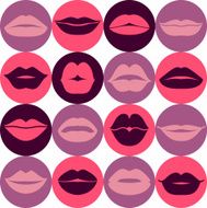 Flat design of lips Seamless pattern icon