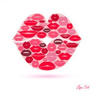 Lips in lips abstract background