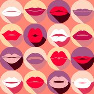 Lips set icons Design element N5