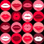 Flat design of lips