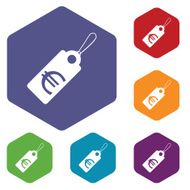 Euro tag rhombus icons
