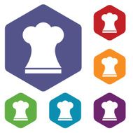 Chef hat rhombus icons