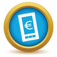 Gold euro phone icon