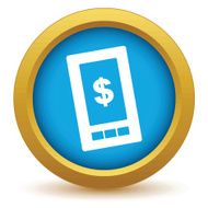Gold dollar phone icon